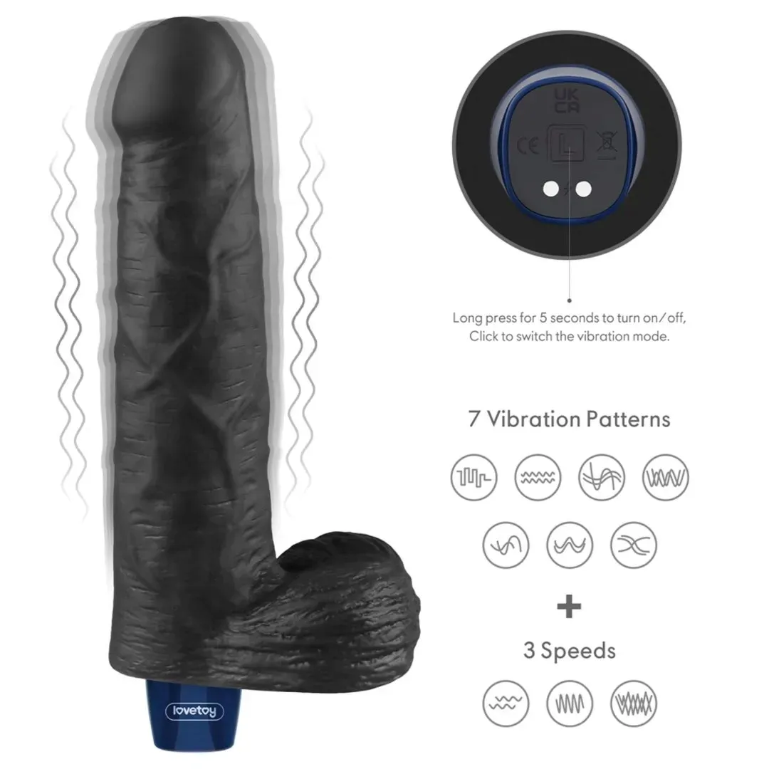 9-real-softee-rechargeable-tpe-vibrating-dildo-black