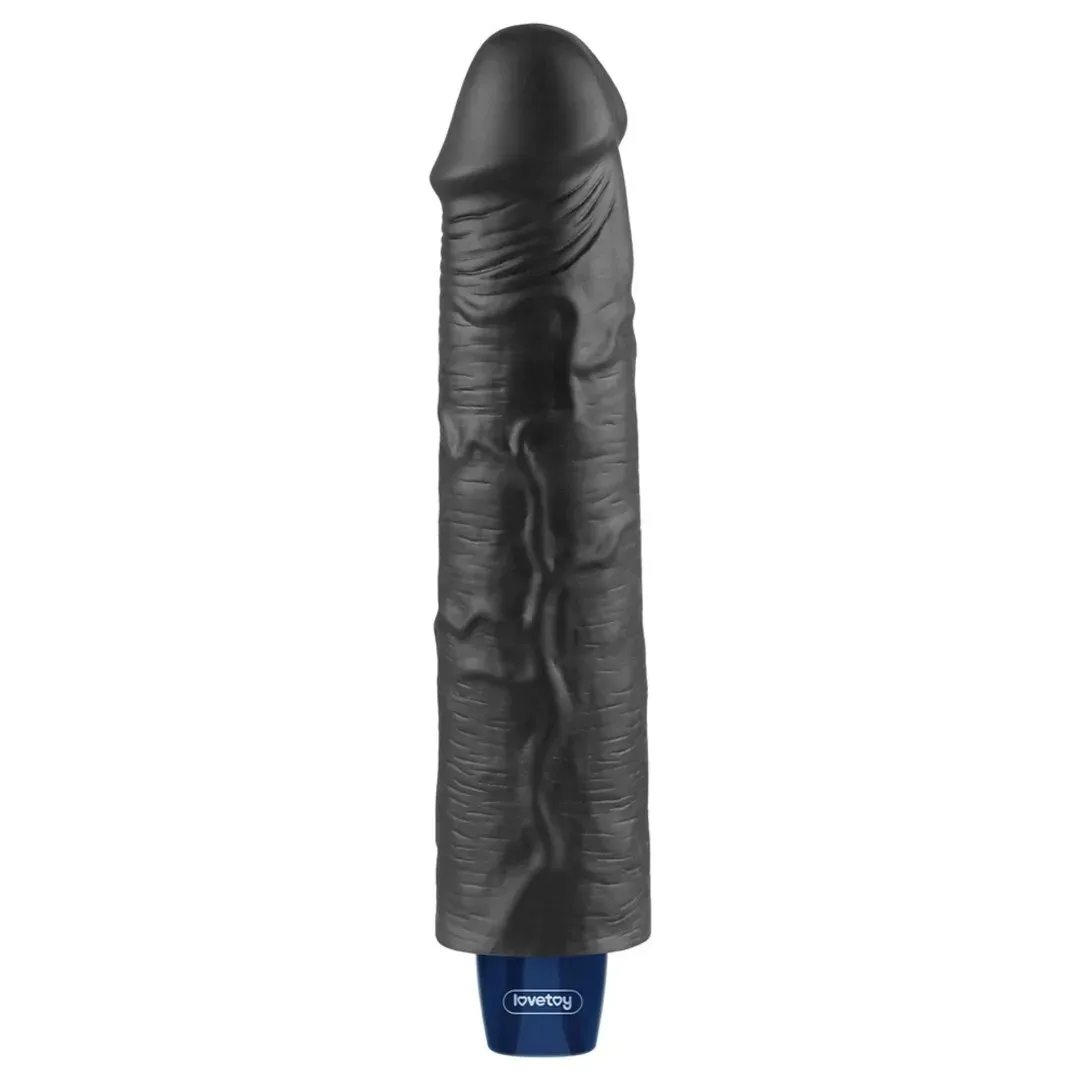 9-5-real-softee-rechargeable-tpe-vibrating-dildo-black