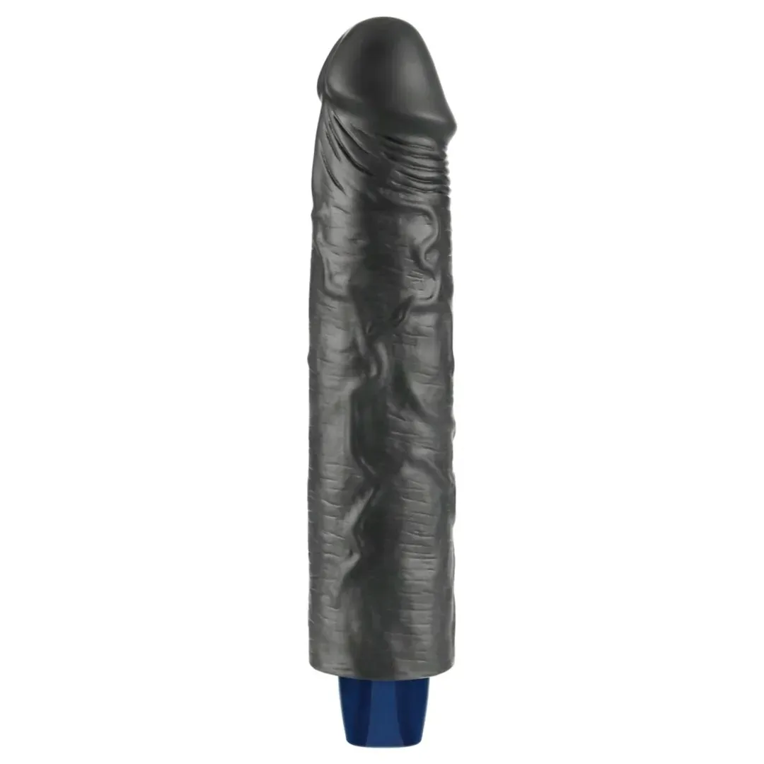 9-5-real-softee-rechargeable-tpe-vibrating-dildo-black