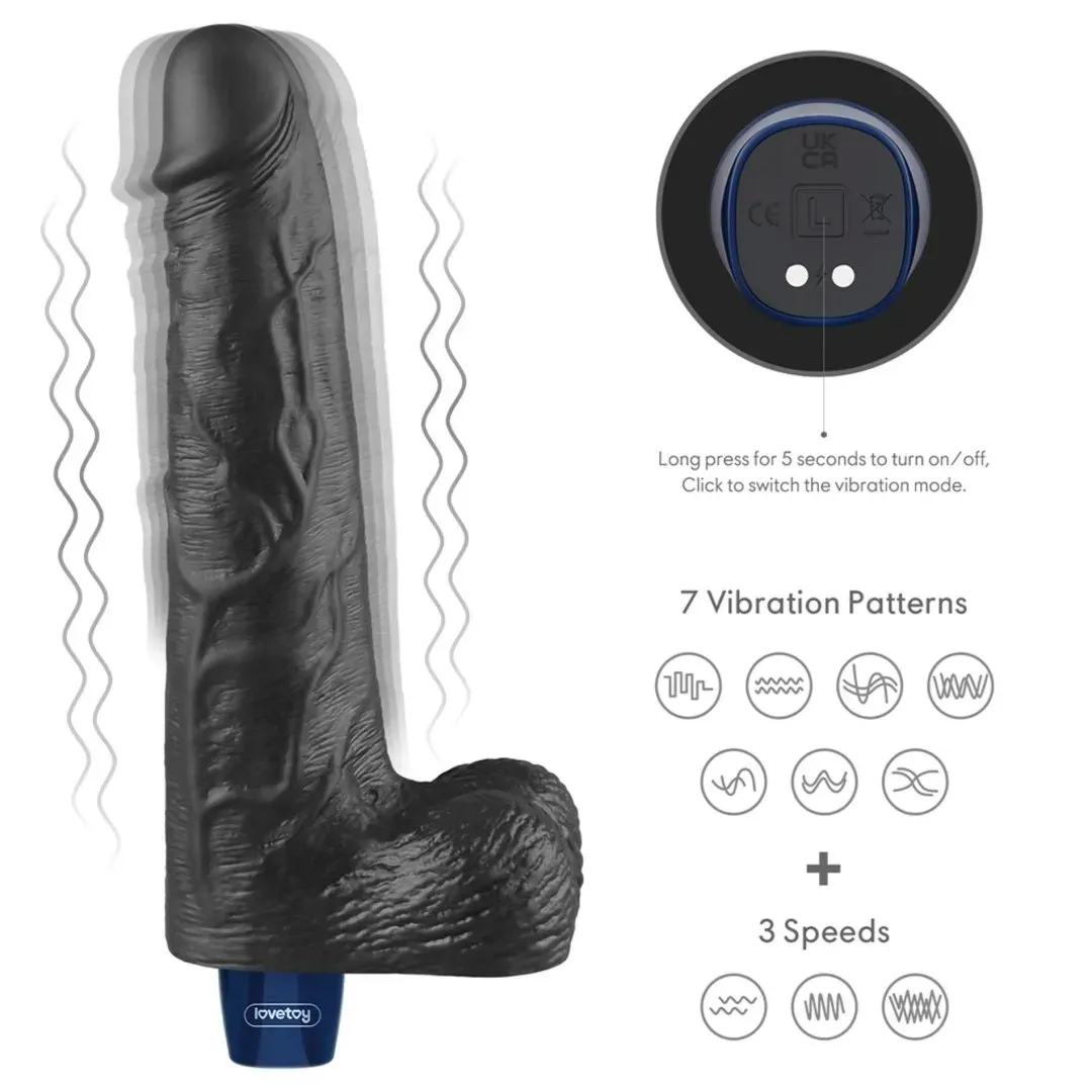 10-real-softee-rechargeable-tpe-vibrating-dildo-black