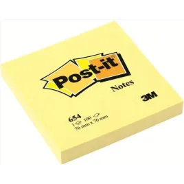 bloczek-samoprzylepny-post-it-76x76mm-kanarkowy-zolty-654-100kart-3m-pos