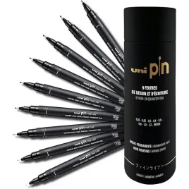 cienkopisy-kreslarskie-uni-pin-200-zestaw-czarne-9-uni