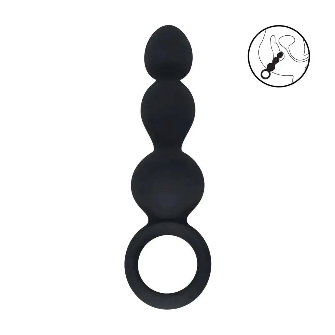 beaded-silicone-anal-probe-with-loop-black
