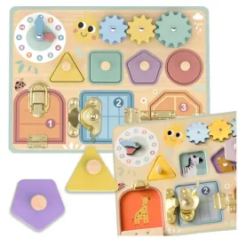 drewniana-eco-tablica-manipulacyjna-edukacyjna-zamki-sorter-ksztaltow-zegar