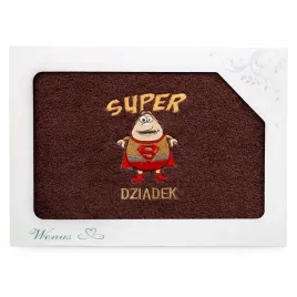 recznik-z-haftem-super-dziadek-70x140cm-brazowy-prezentowy-hit