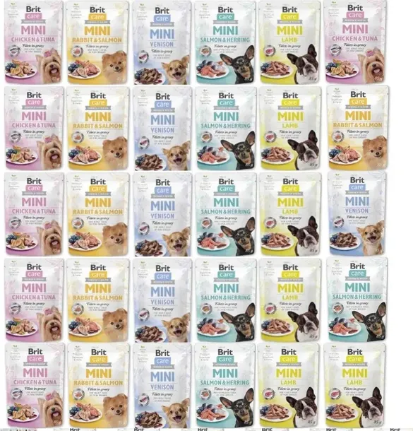 BRIT CARE MINI karma mokra dla psa mix smaków 30x85g