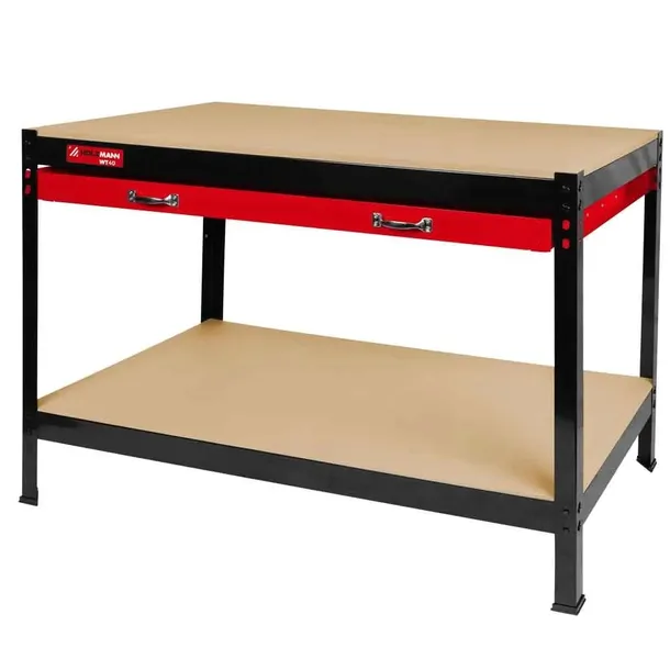Stół roboczy warsztatowy narzędziowy szuflada metalowy 100kg MDF Holzmann