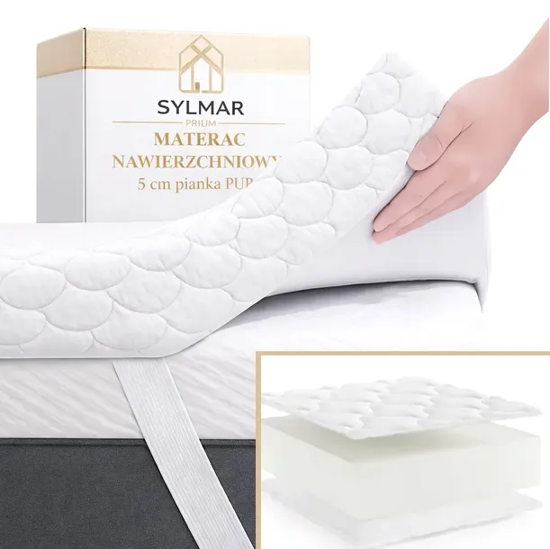 MATERAC NAWIERZCHNIOWY 120x200 PIKOWANY NAKŁADKA PIANKA PUR 5 CM TOPPER SEN