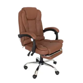 fotel-z-masazem-biurowy-brazowy-obrotowy-skora-pu-podstawa-chrom-podnozek
