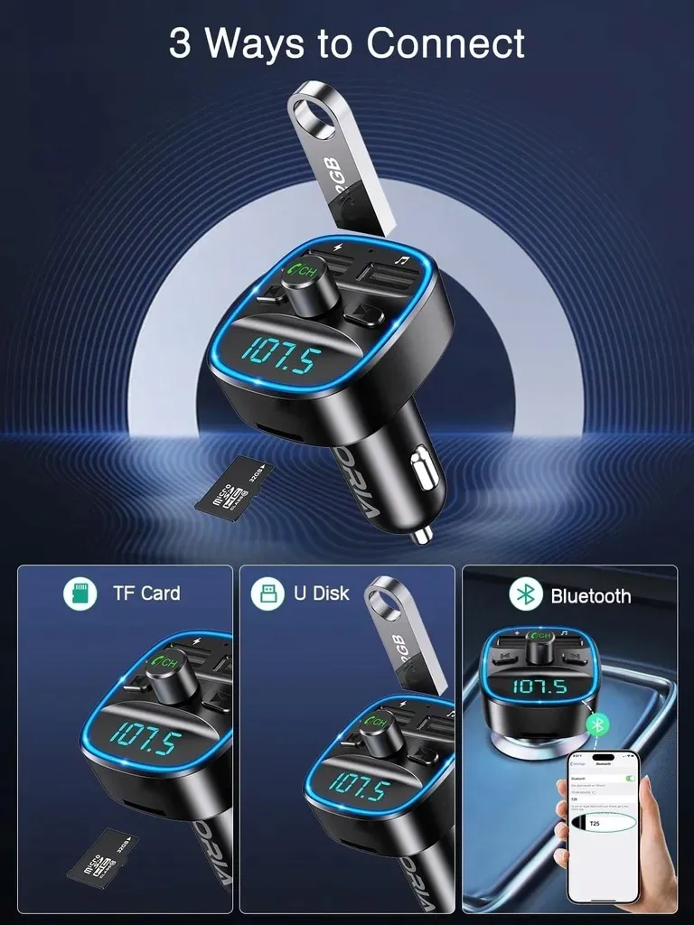 transmiter-fm-bluetooth-5-3-oria-ladowarka-2xusb-adapter-usb-c-stan-nowy