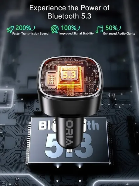 transmiter-fm-bluetooth-5-3-oria-ladowarka-2xusb-adapter-usb-c-stan-opakowania-oryginalne