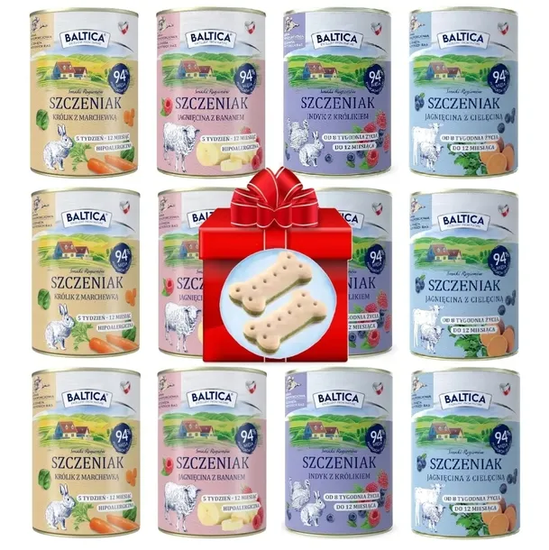 Baltica PUPPY karma mokra dla szczeniąt MIX SMAKÓW 12x400g