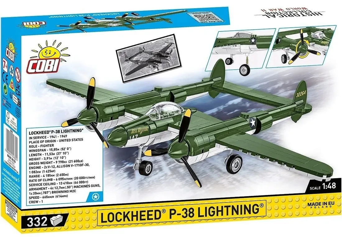 klocki-lockheed-p-38-lightning-332-klocki-cobi-klocki