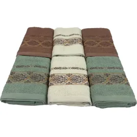 komplet-recznikow-zakaria-wzor-3a-mieta-ecru-brazowy-70x140cm-6-sztuk