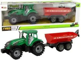 zielony-traktor-z-czerwona-przyczepka-naped-frykcyjny-lean-toys