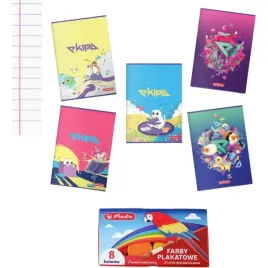 zestaw-zeszyt-a5-60k-linia-70g-ekipa-5-sztuk-farby-plakatowe-8-kolorow