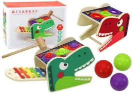 dinozaur-wbijak-cymbalki-2w1-drewniany-czerwony-lean-toys