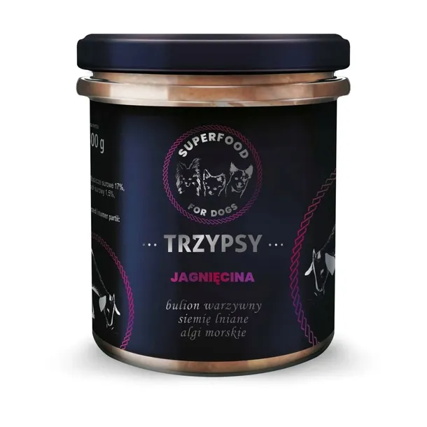 Trzypsy karma mokra dla psa w słoiczku z jagnięciną 300g