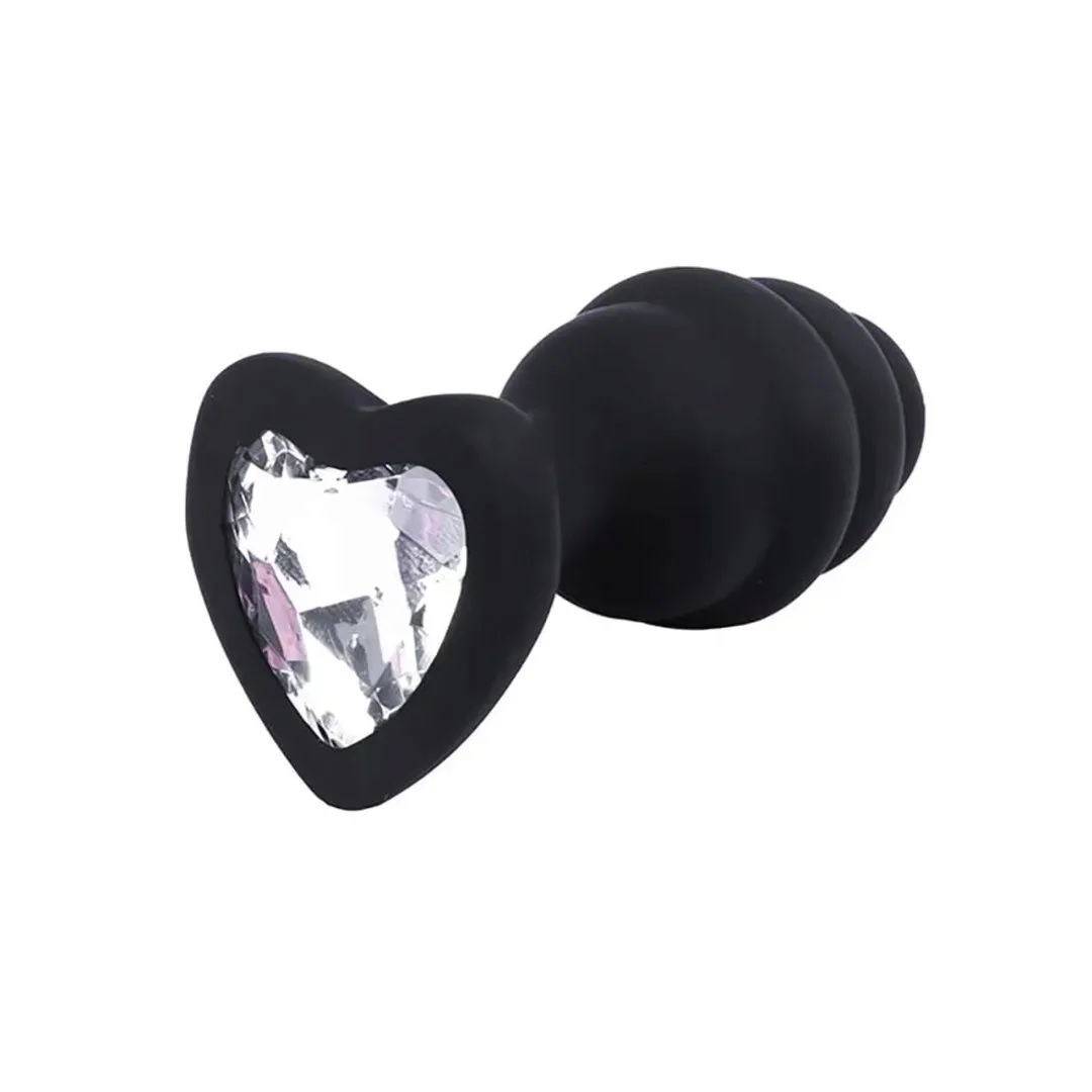 butt-plug-black-ribbed-small