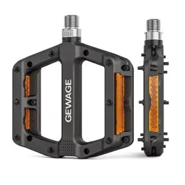 pedaly-rowerowe-platformowe-z-pinami-czarne-gewage-nylonowe-odblaski