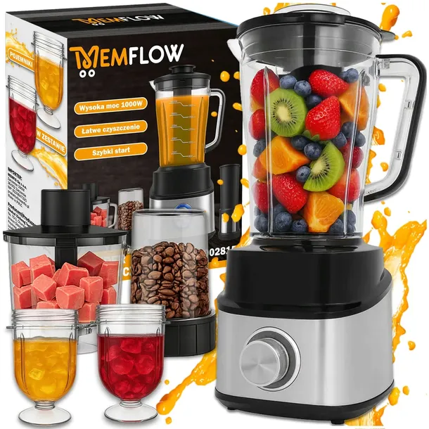 BLENDER KIELICHOWY KUCHENNY 1000W KRUSZY MIKSUJE SMOOTHIE MŁYNEK DO KAWY
