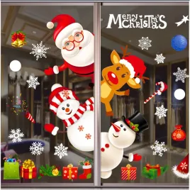 naklejki-swiateczne-na-okno-szybe-mikolaj-sniezynki-okienne-2-arkusze