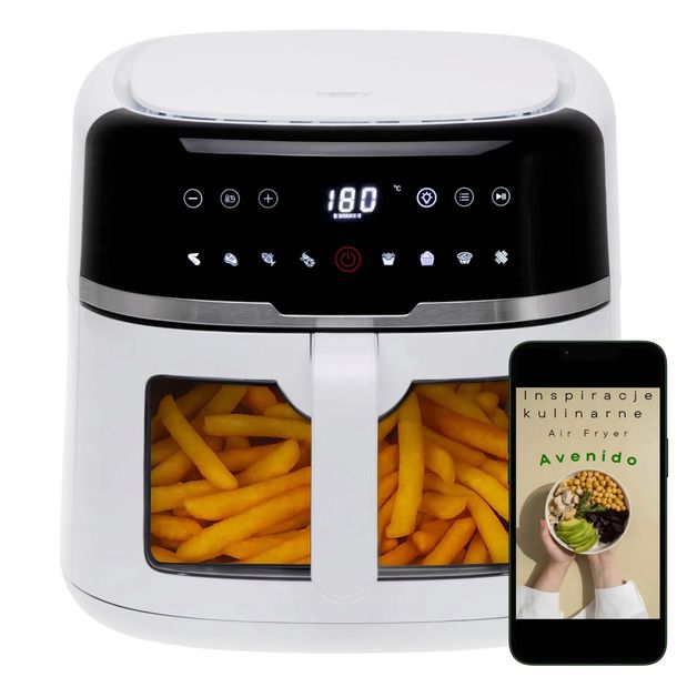 FRYTKOWNICA BEZTŁUSZCZOWA AIR FRYER FRYTOWNICA DUŻA 8L 2500W DUŻA MISA XXL