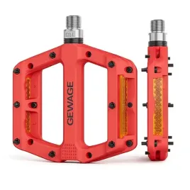 pedaly-rowerowe-platformowe-z-pinami-czerwone-gewage-nylonowe-odblaski