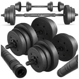 hantle-regulowane-bitumiczne-z-gryfem-20kg-zestaw-hantli-2x10kg