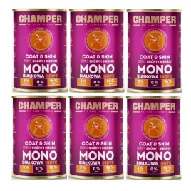 mokra-karma-dla-psa-champer-coatandskin-monobialkowa-losos-6x400g