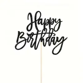 topper-na-ciasto-tort-happy-birthday-blyszczacy-czarny