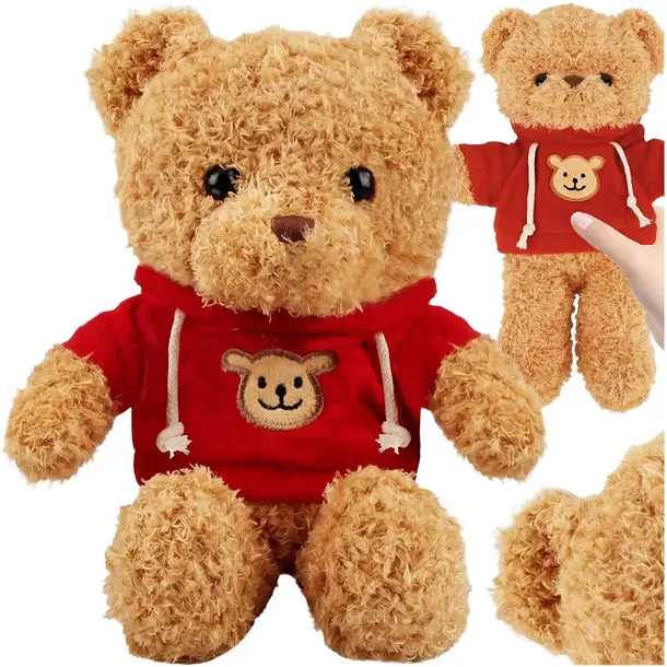 PLUSZOWY MIŚ MASKOTKA PLUSZAK W BLUZIE SWETERKU PRZYTULANKA 30 CM PREZENT