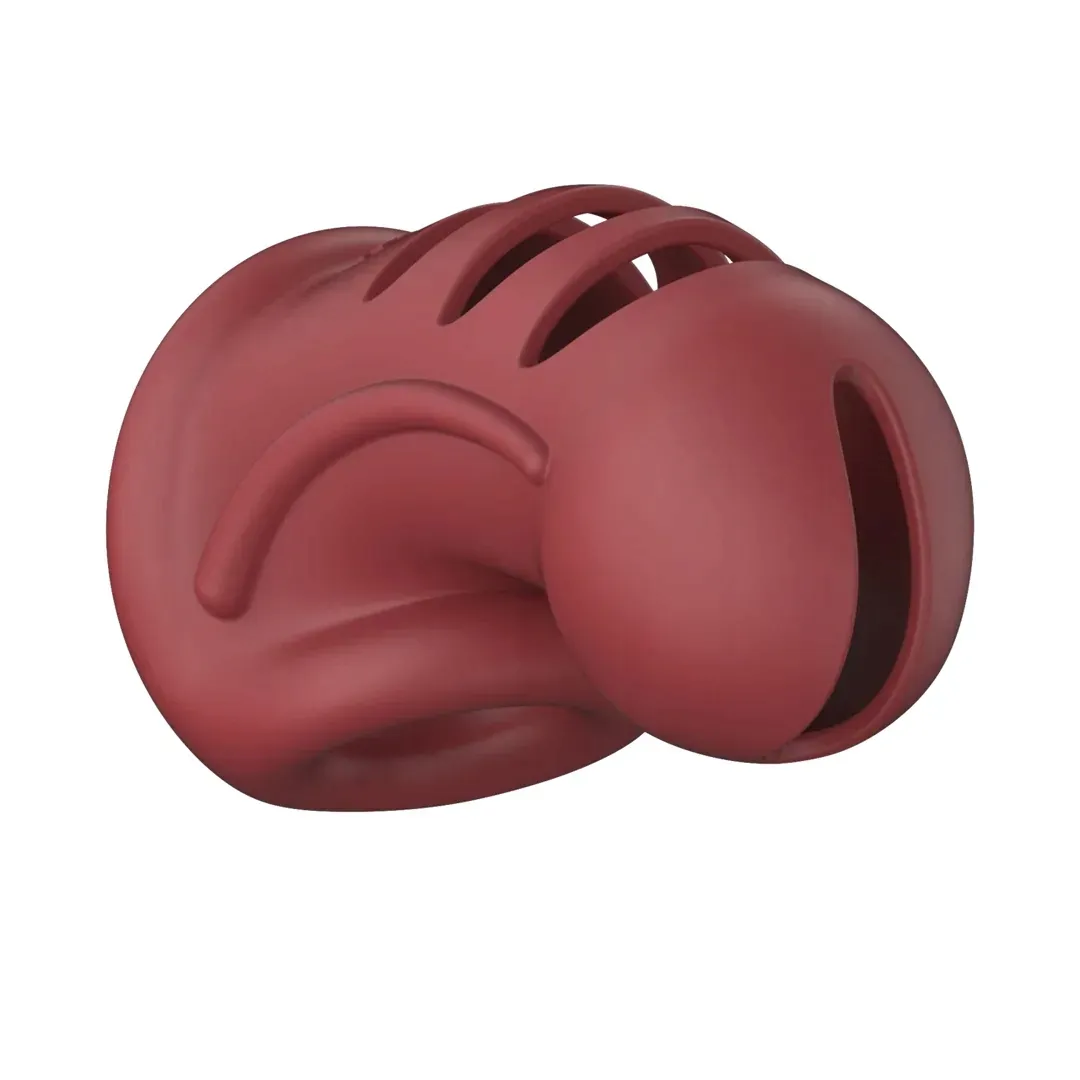mancage-model-28-ultra-soft-silicone-chastity-cage-red