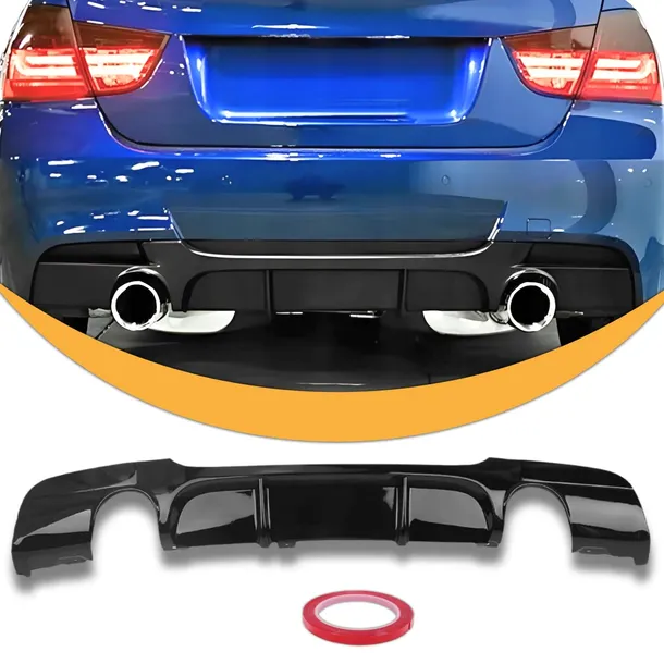 Dyfuzor BMW E90 E91 Czarny Połysk Dokładka zderzaka M Pakiet Spoiler 335I D