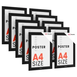 ramka-plakatowa-a4-owz-czarna-rama-zatrzaskowa-zestaw-10-sztuk