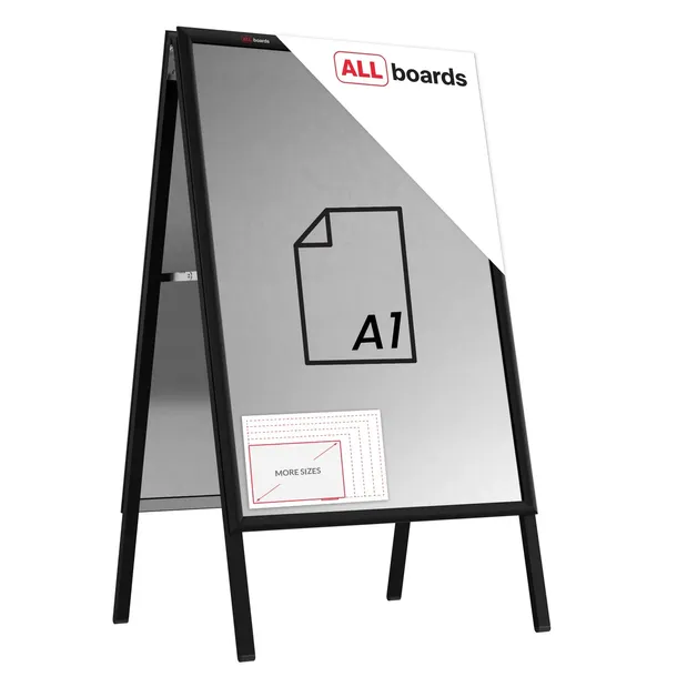 Potykacz reklamowy 105x62 cm A1 OWZ dwustronny w ramie aluminiowej czarnej
