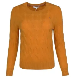 tommy-hilfiger-sweter-damski-welniany-warkocz-pomaranczowy-s