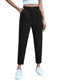 shein-spodnie-damskie-czarne-proste-7-8-gladkie-38-lye