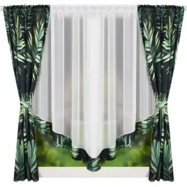 firanka-woal-zaslony-tropikalne-zielone-liscie-komplet-160x400