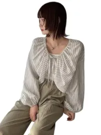 bluzka-damska-ecru-w-paski-wiazana-casual-xl-loq