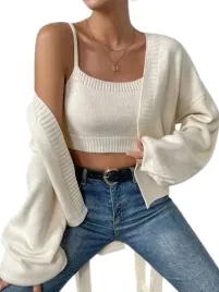 shein-bezowy-damski-komplet-top-i-sweter-38-lla