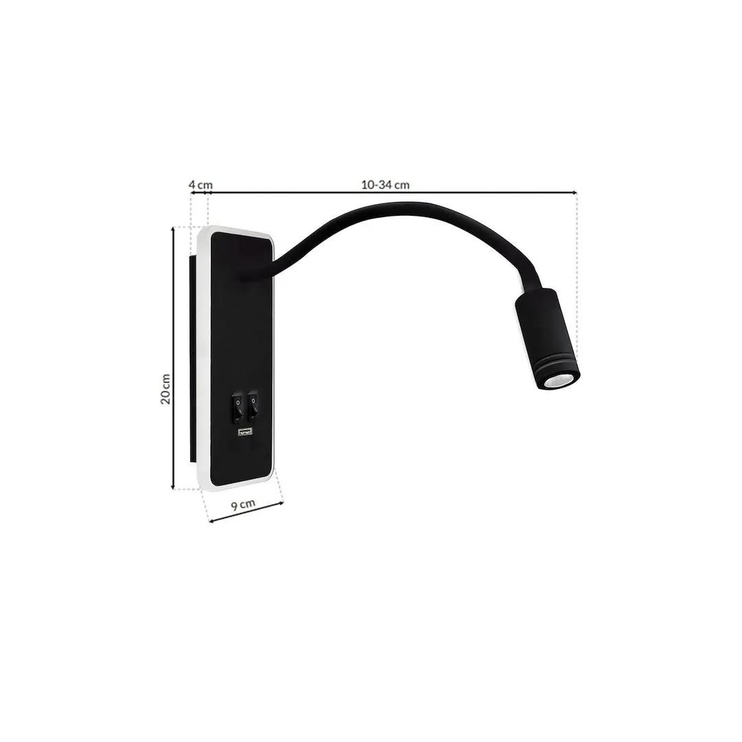 lampka-nocna-base-8w-2w-black-stan-nowy