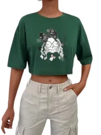 t-shirt-damski-zielony-z-nadrukiem-typu-crop-z-krotkim-rekawem-s