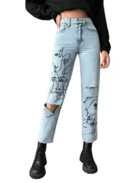 jeansy-damskie-niebieskie-z-dziurami-proste-s-low