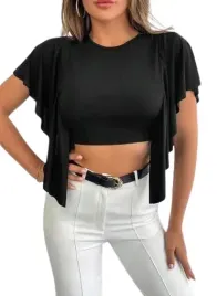 bluzka-damska-czarna-gladka-z-falbana-casual-xs-0a5a4-a