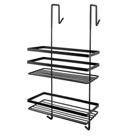 polka-lazienkowa-pod-prysznic-zawieszana-dwa-poziomy-metal-czarna-25x48cm