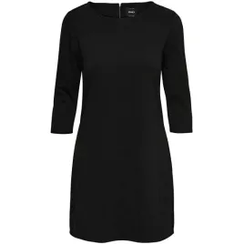 only-sukienka-damska-czarna-gladka-trapezowa-mini-rekaw-3-4-l-j9a