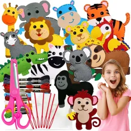filcowy-zestaw-do-szycia-dla-dzieci-zwierzeta-zoo-14szt-diy-lew-zyrafa-slon