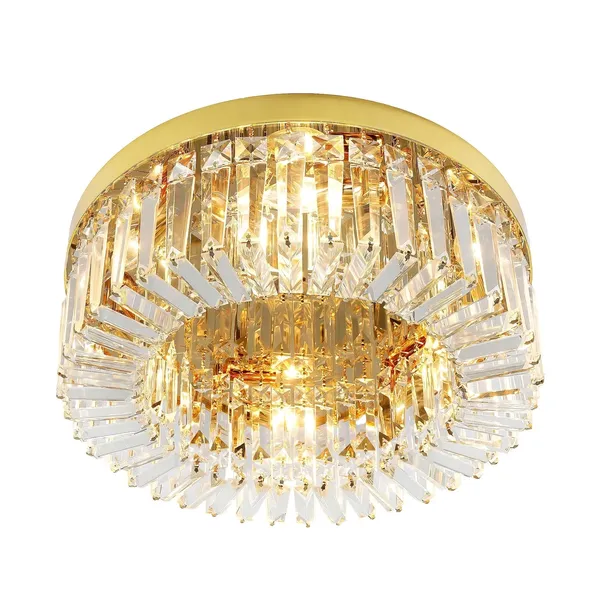 Lampa Sufitowa Plafon Duży Led Glamour Kryształowy Złoty 50 Gold App1728