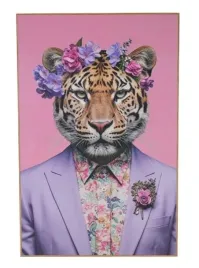 obraz-scienny-tygrys-z-kwiatami-laminowany-z-brazowa-rama-mdf-38x58cm-1szt